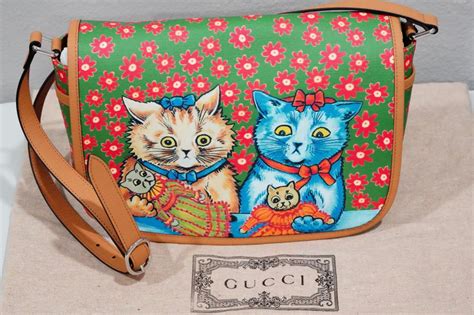 Sold at Auction: Gucci x Louis Wain Cat Print Messenger Bag